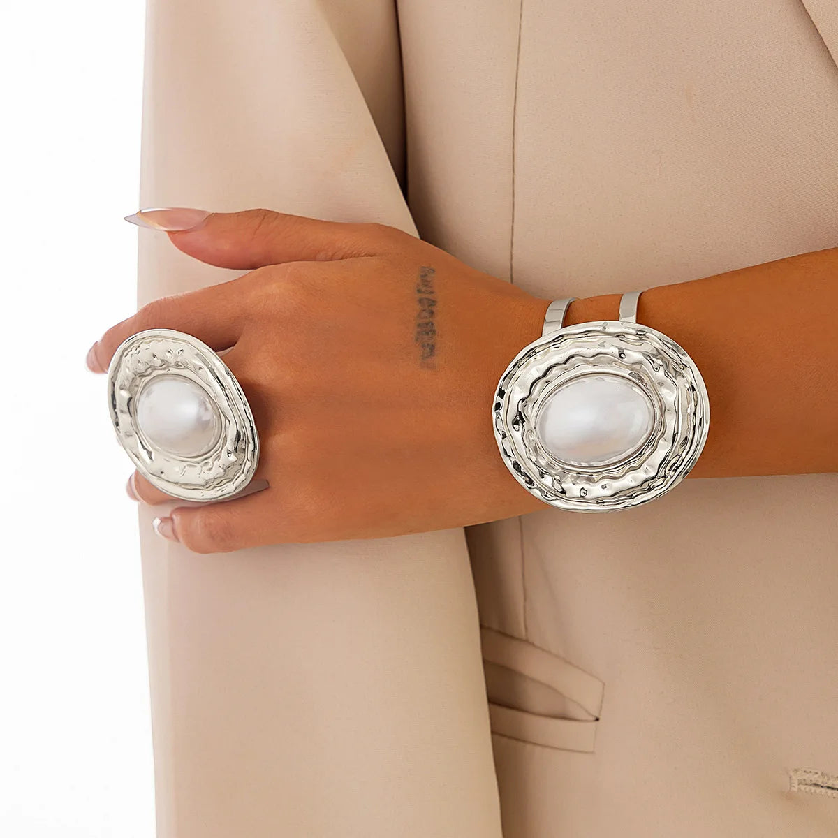 Pearl Cuff & Ring Set