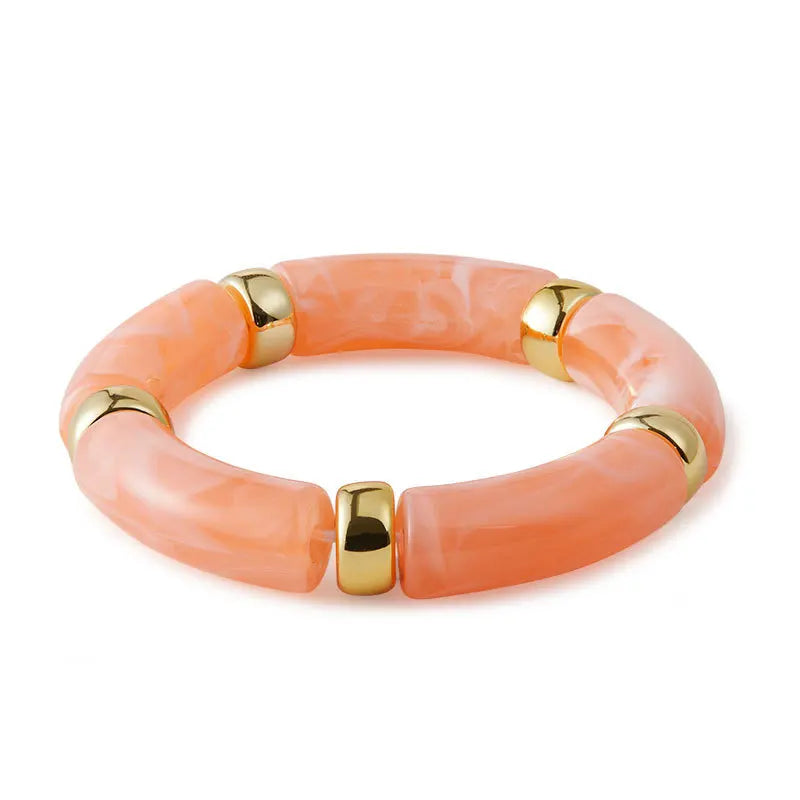 Multicolor Bamboo Bead Bracelet