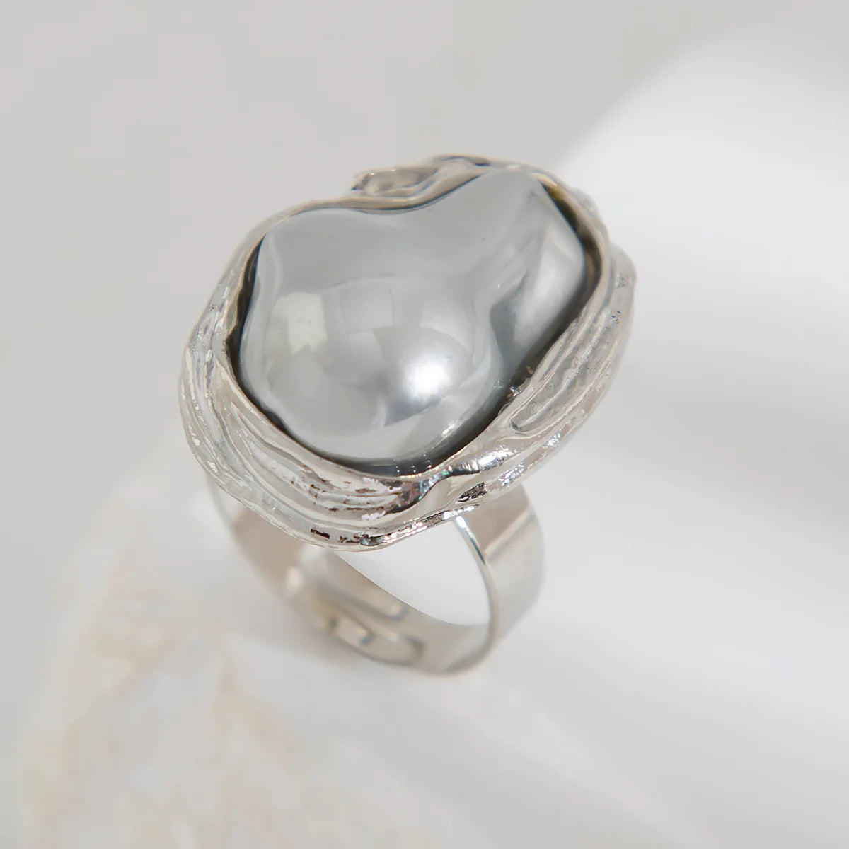 Baroque Pearl Adjustable Gold Ring