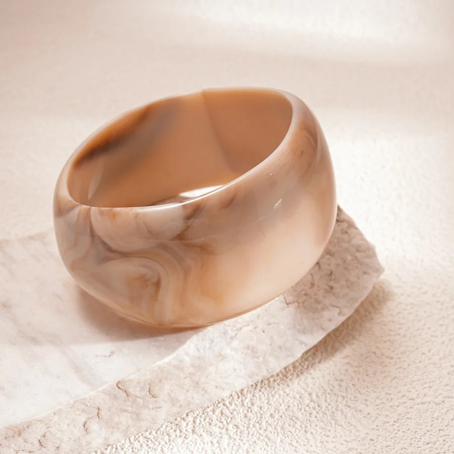 Beige Resin Cuff Bangle