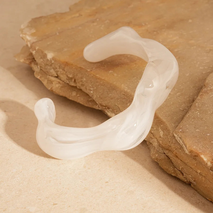 Geometric Resin Open Bangle