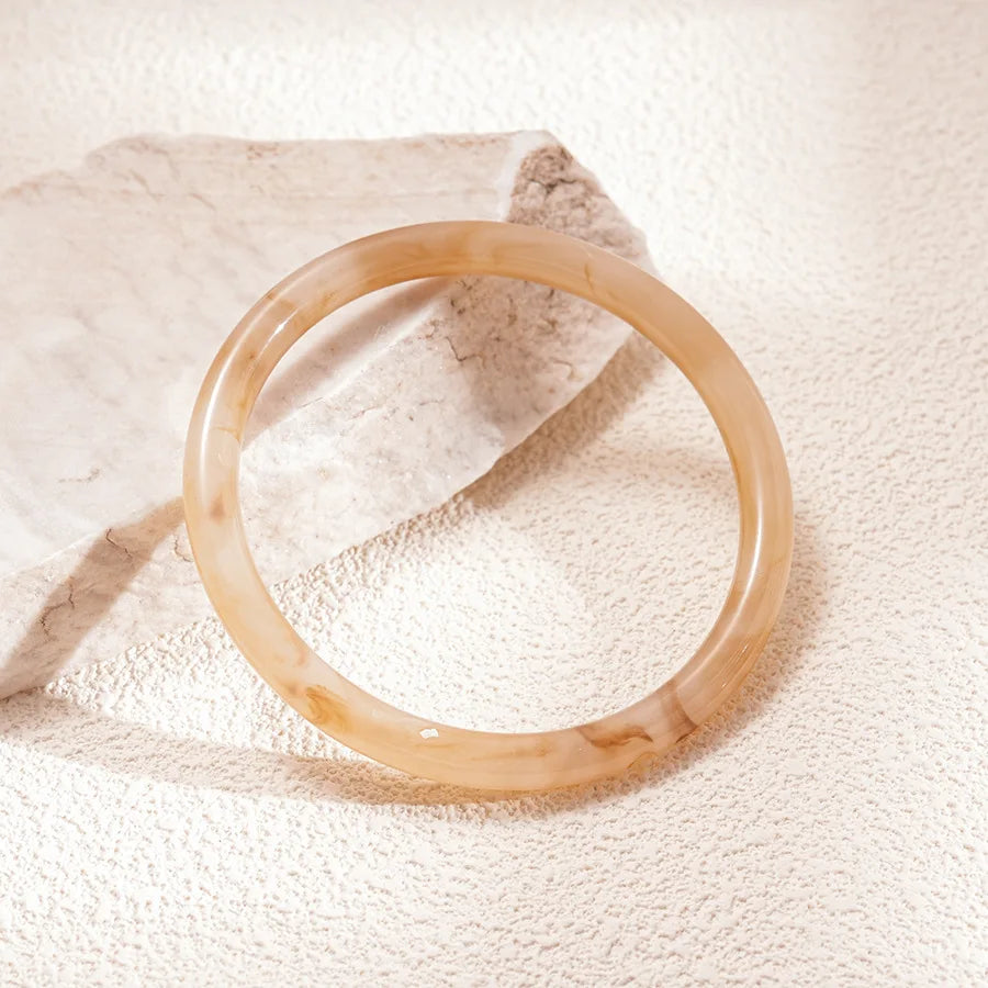 Beige Resin Cuff Bangle