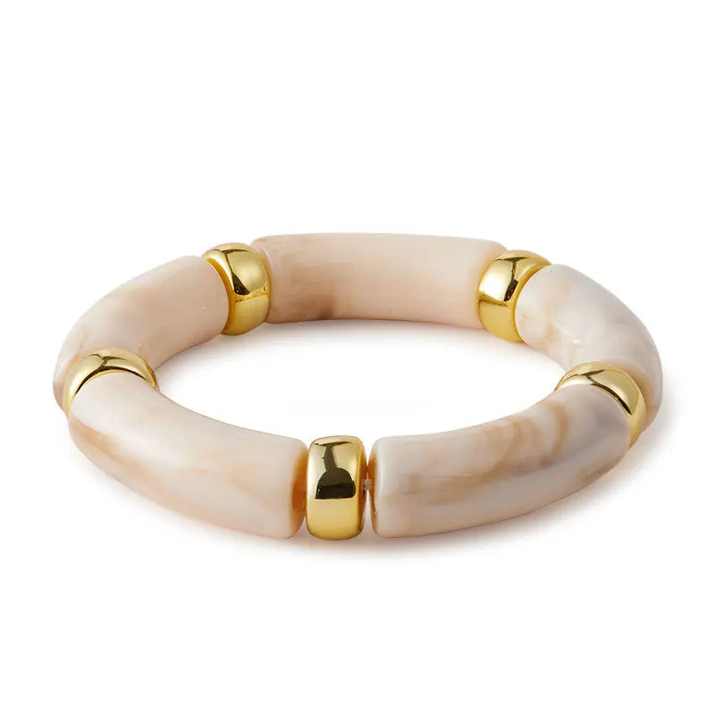 Multicolor Bamboo Bead Bracelet