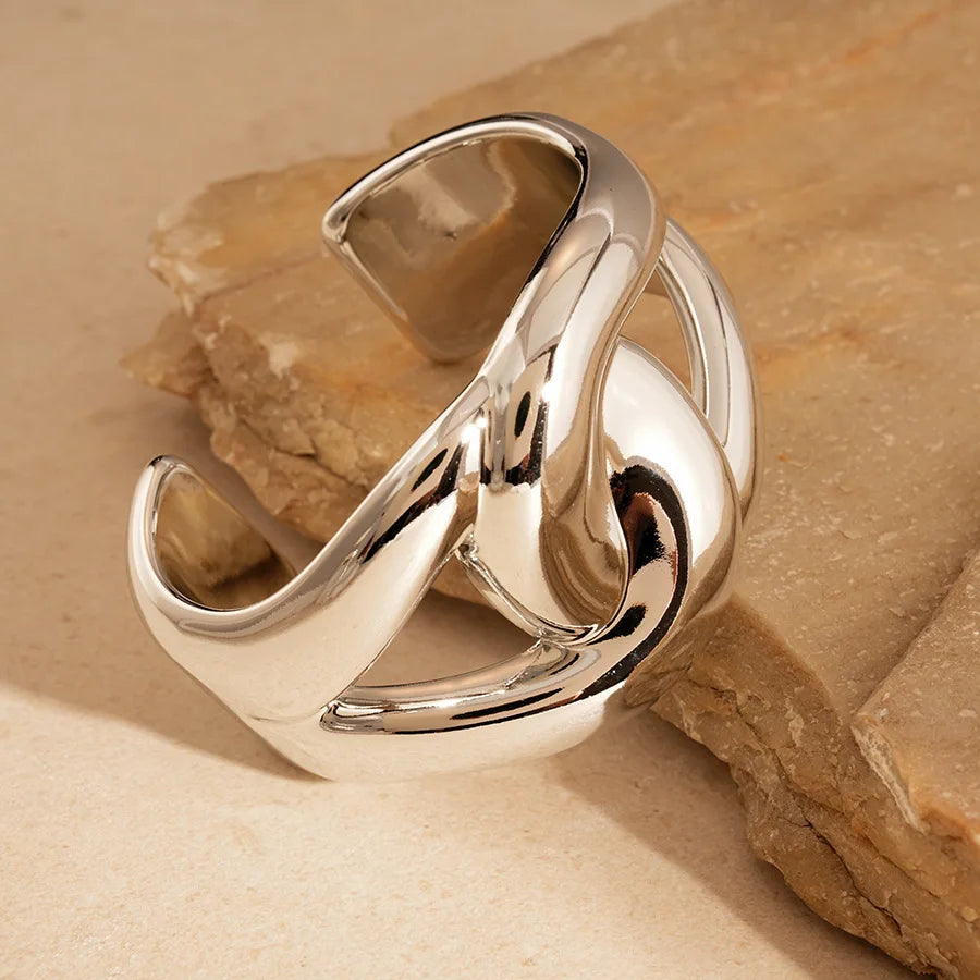 Geometric Resin Open Bangle