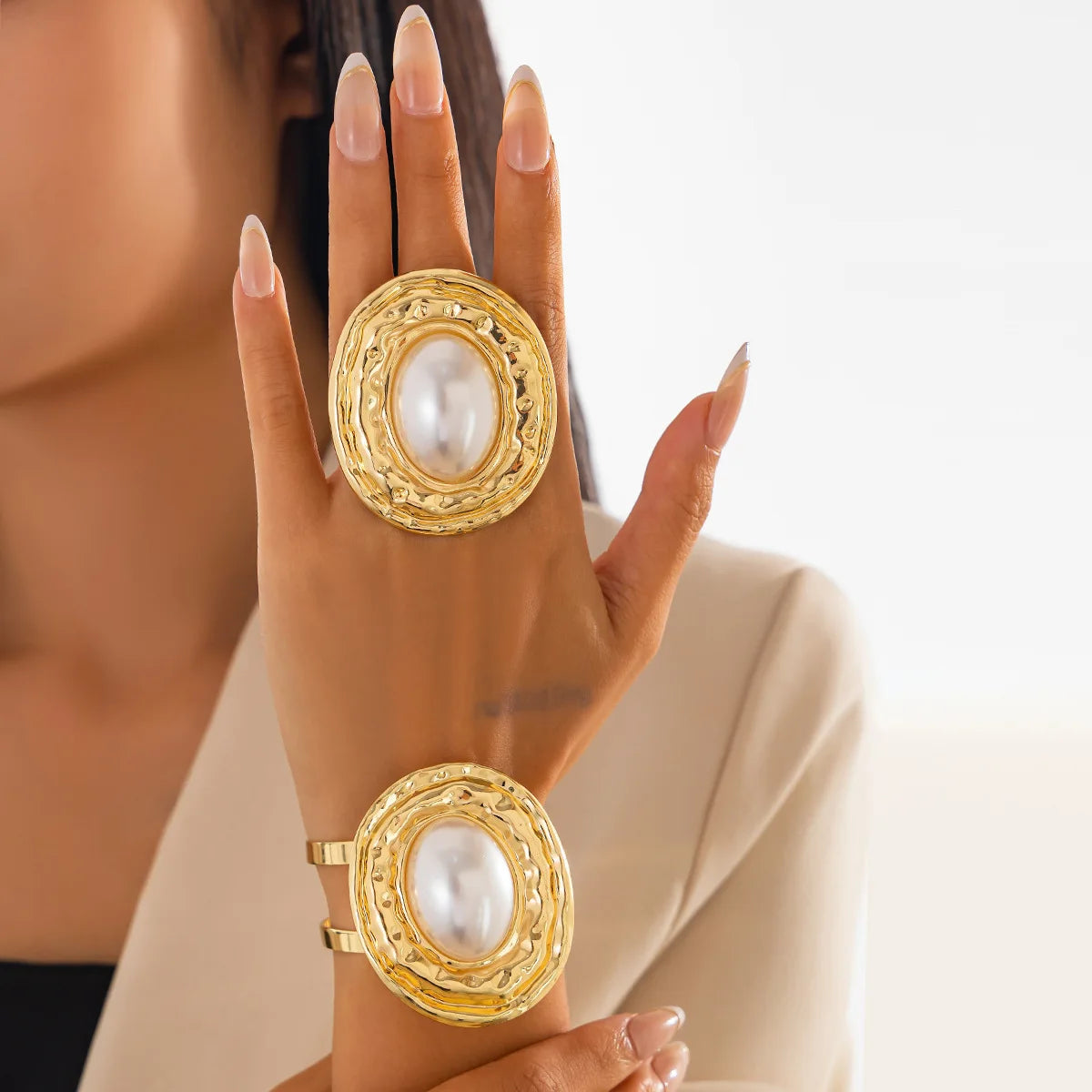 Pearl Cuff & Ring Set