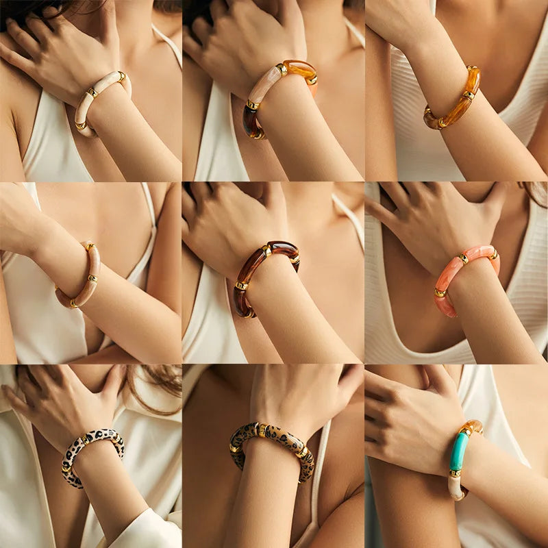 Multicolor Bamboo Bead Bracelet