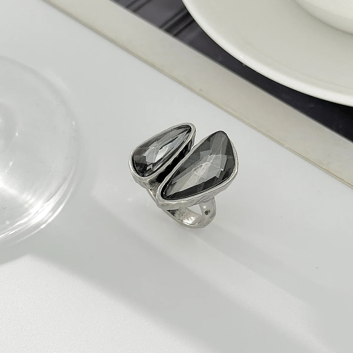 Crystal Geometric Ring – Adjustable 2026