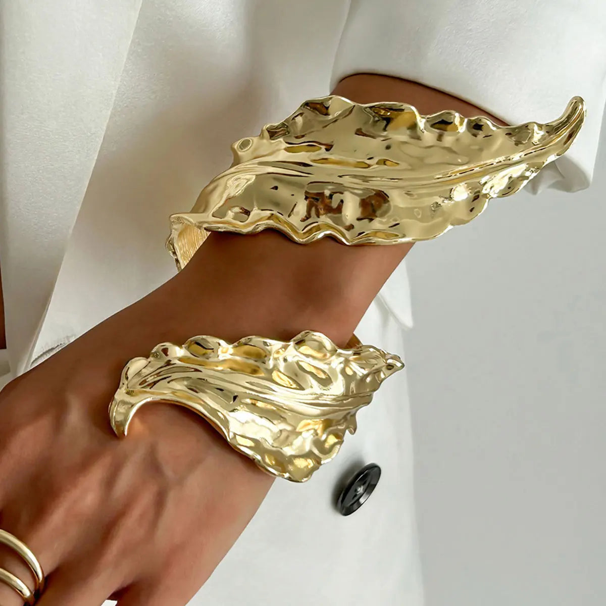 Leaf Geometry Open Bangle