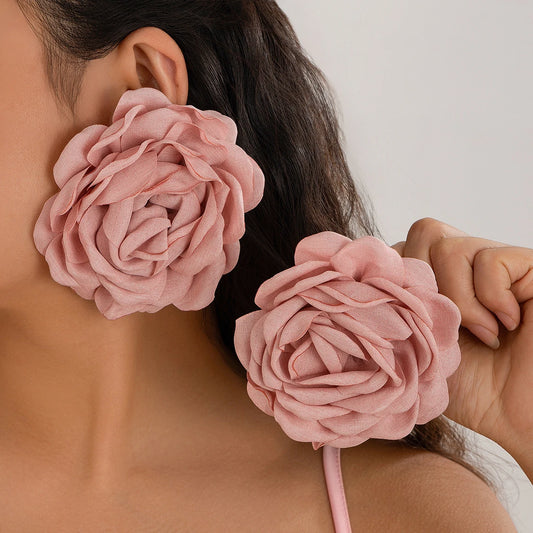 Rose Bloom Statement Earrings