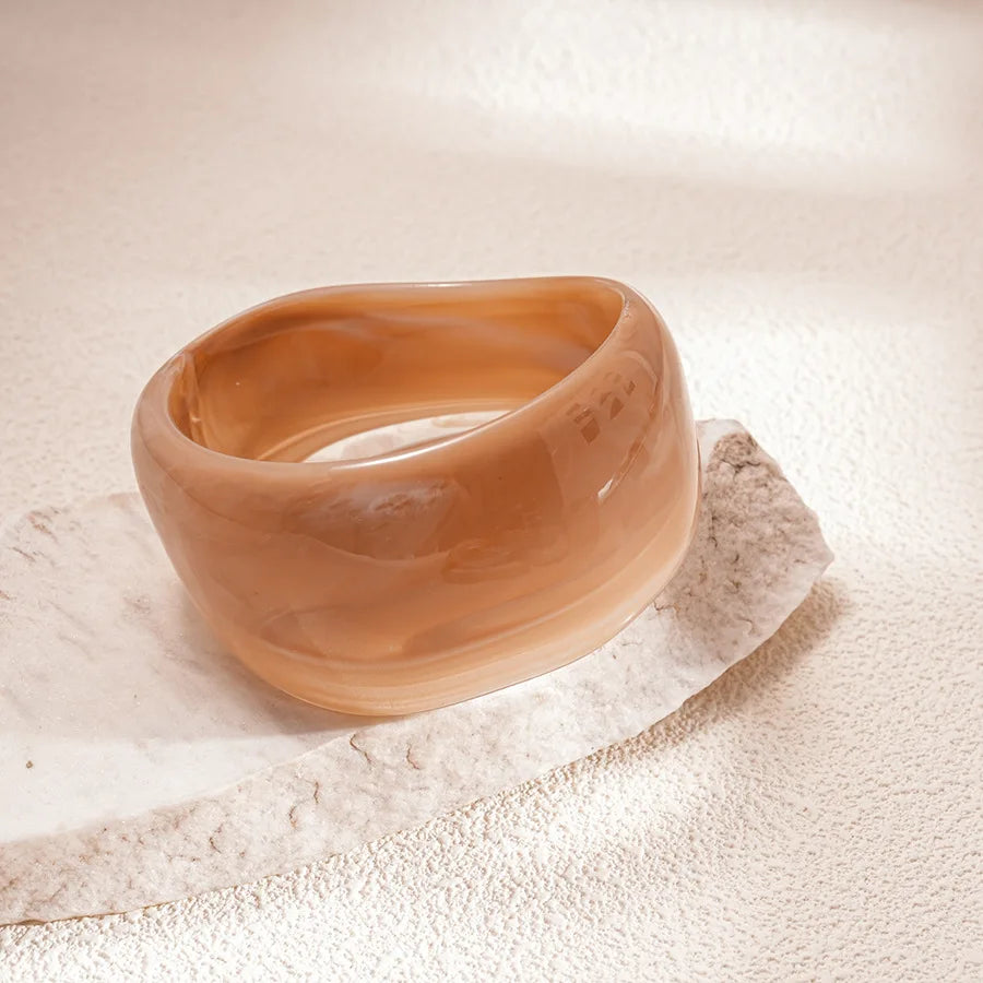 Beige Resin Cuff Bangle