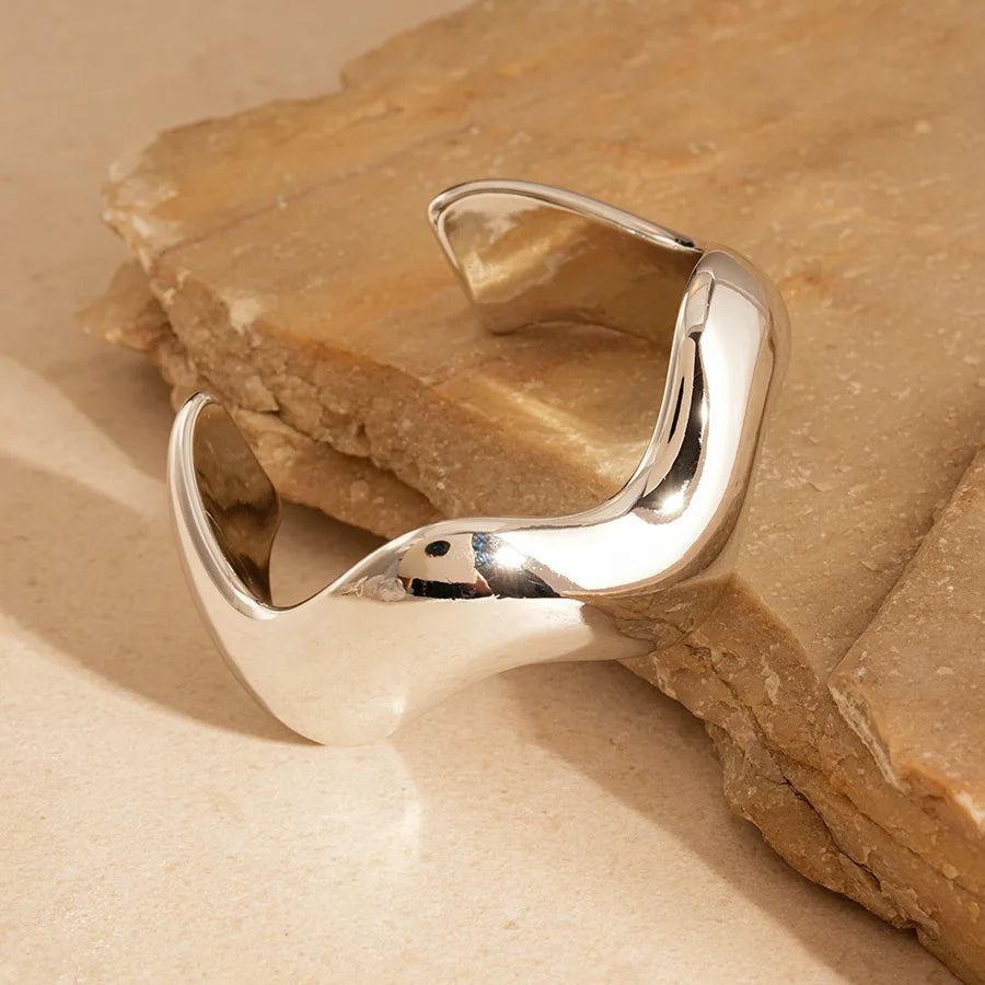 Geometric Resin Open Bangle