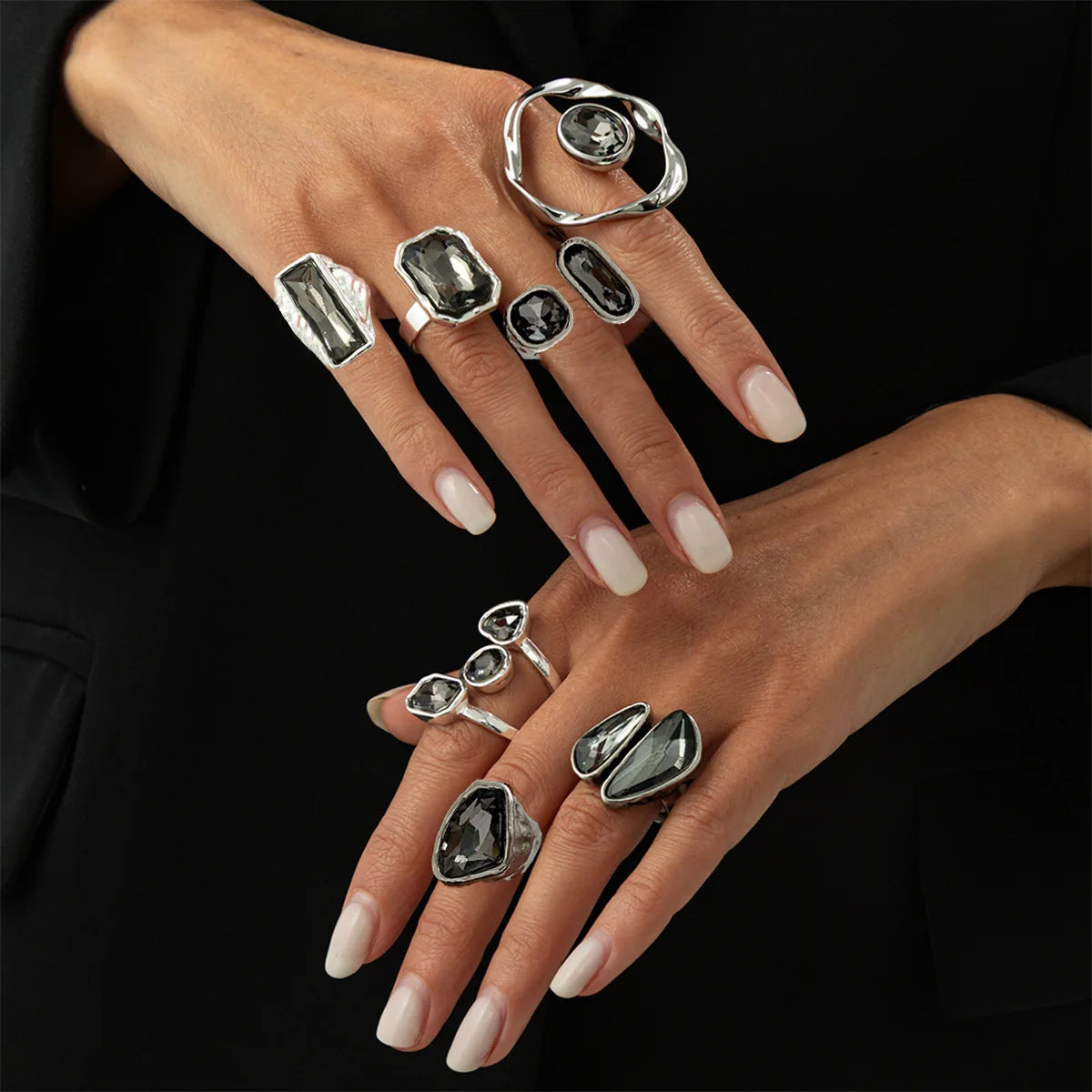 Crystal Geometric Ring – Adjustable 2026