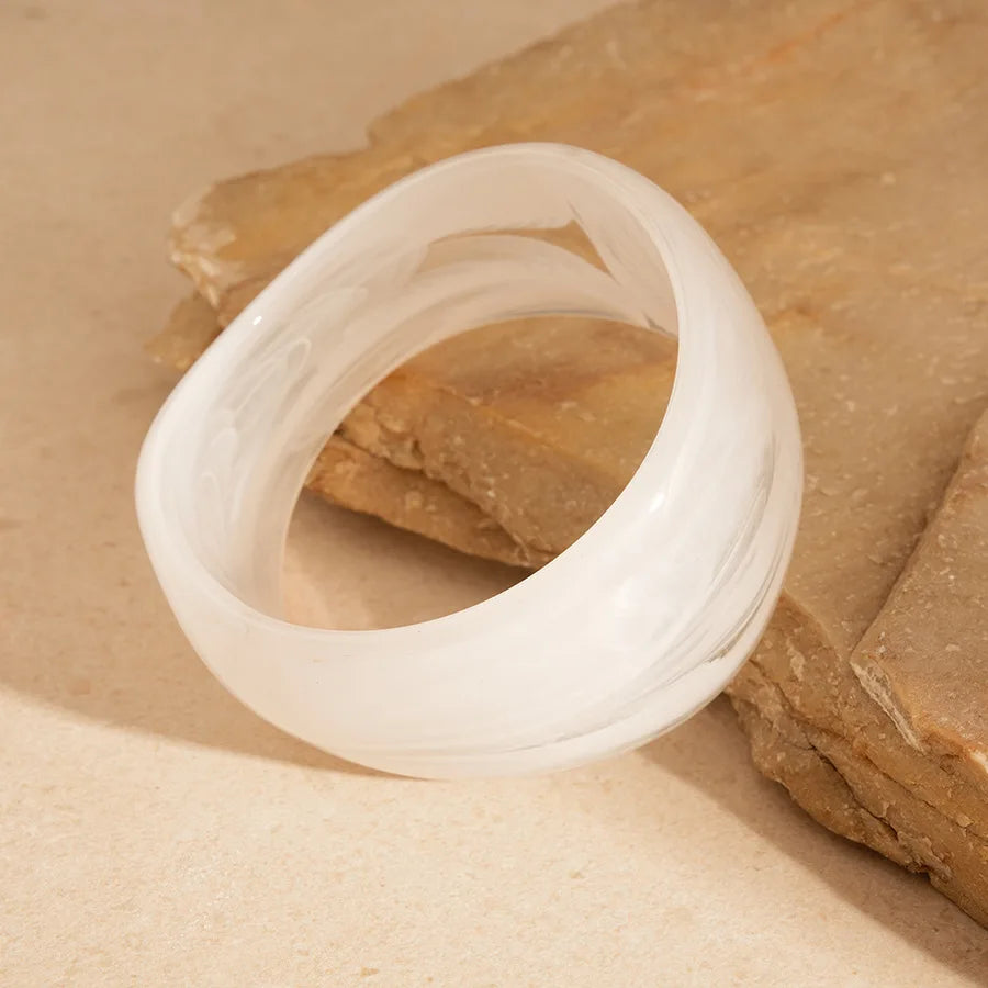 Geometric Resin Open Bangle