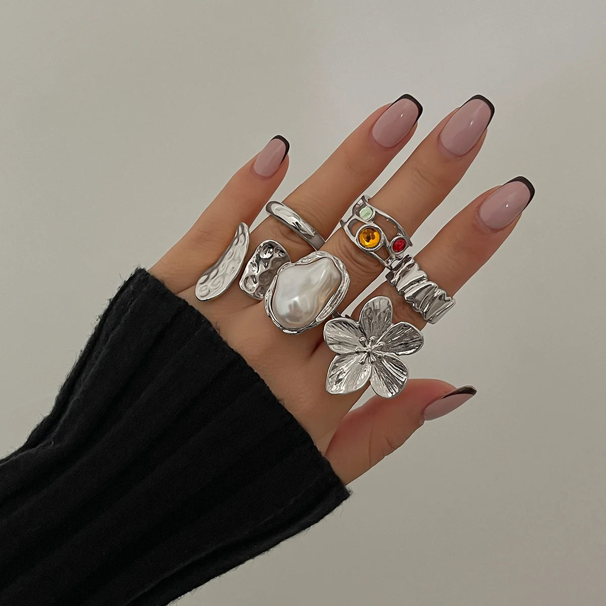 Baroque Flower Statement Rings