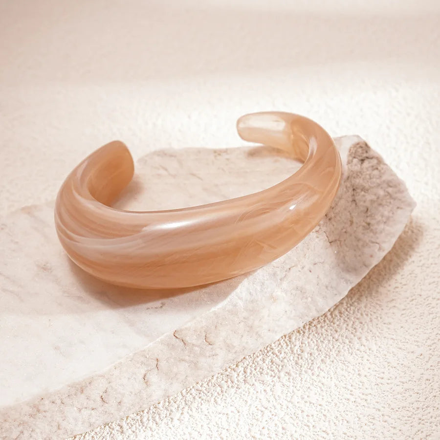 Beige Resin Cuff Bangle