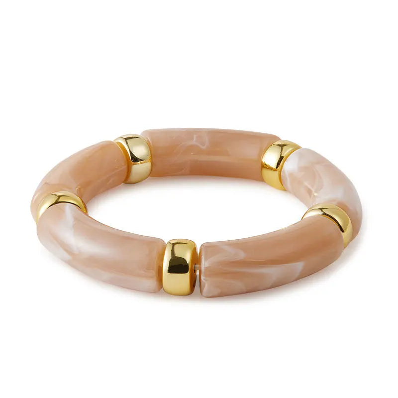 Multicolor Bamboo Bead Bracelet