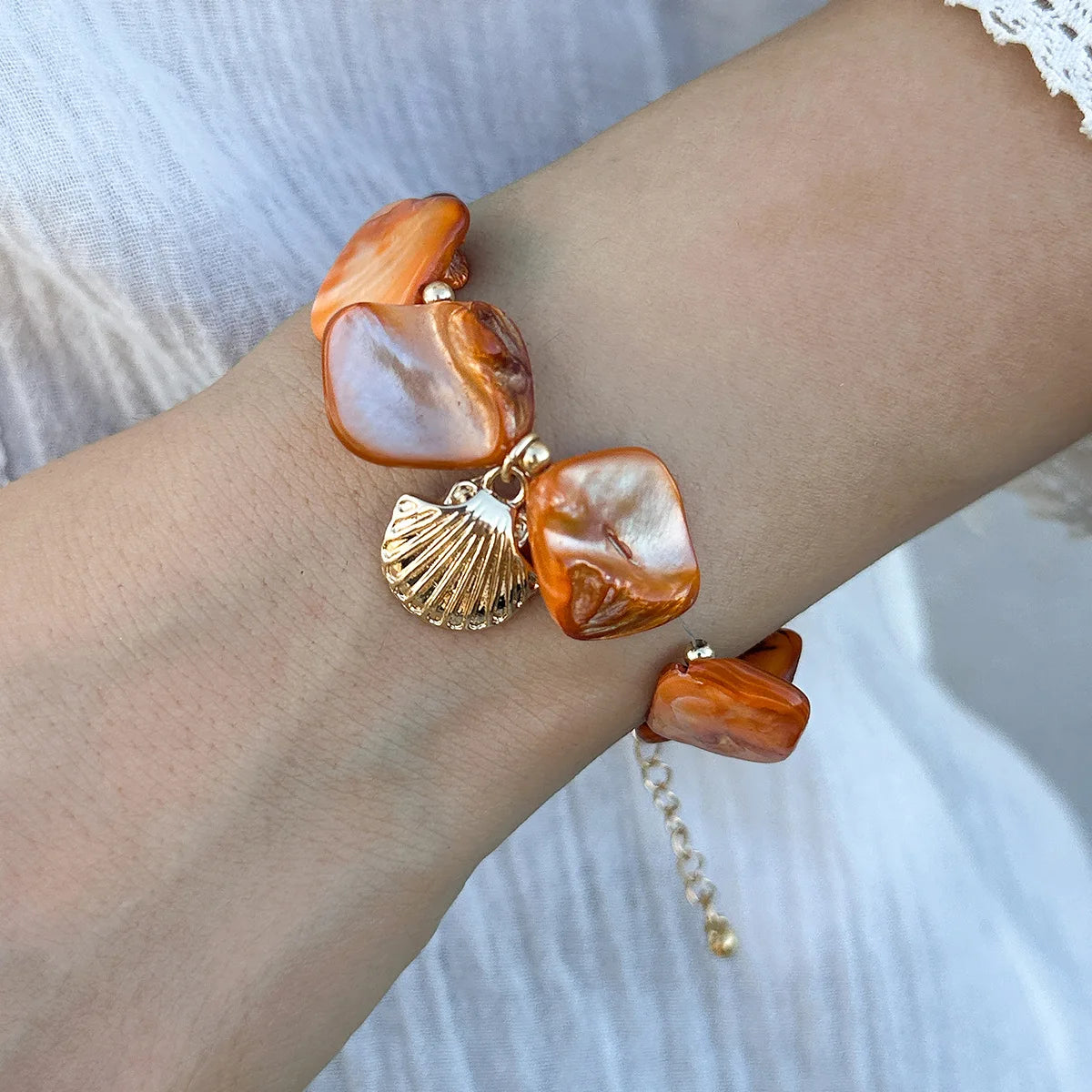 Starfish White Shell Conch Pendant Necklace