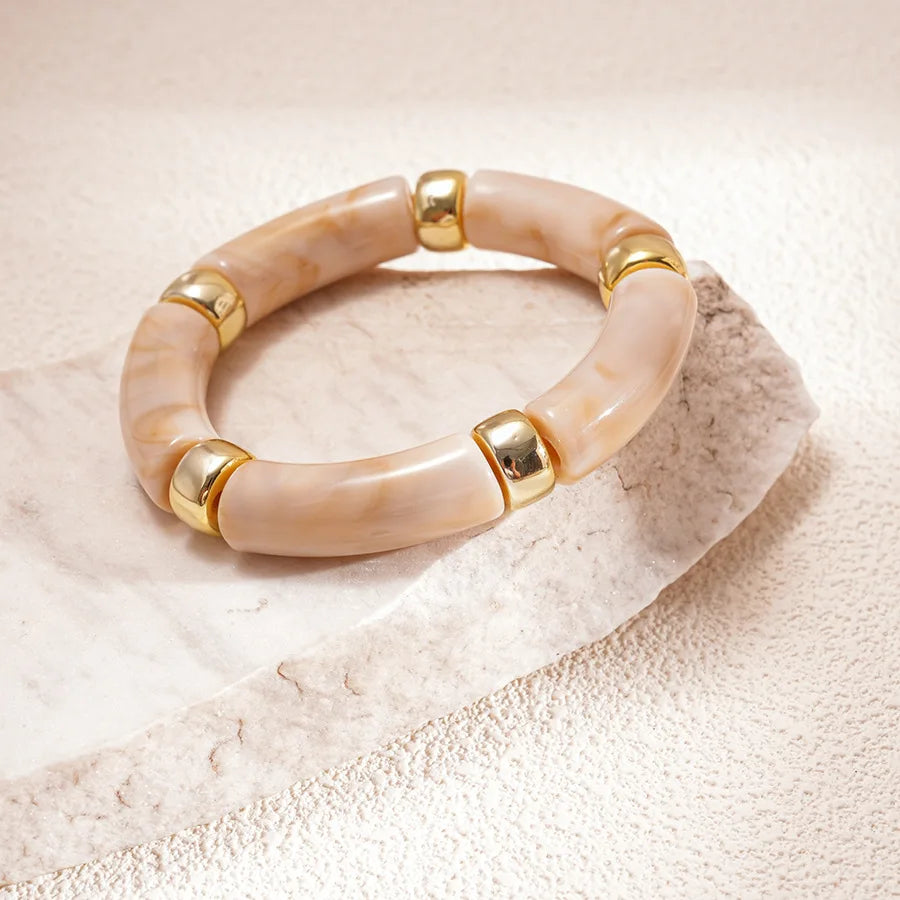 Beige Resin Cuff Bangle