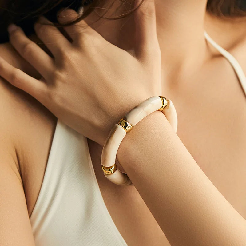 Multicolor Bamboo Bead Bracelet