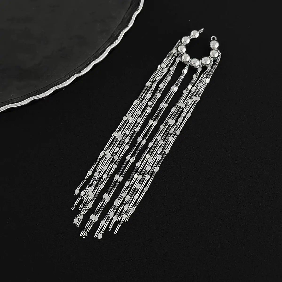 Unique Long Tassel Metal No Piercing Ear Clip Earrings