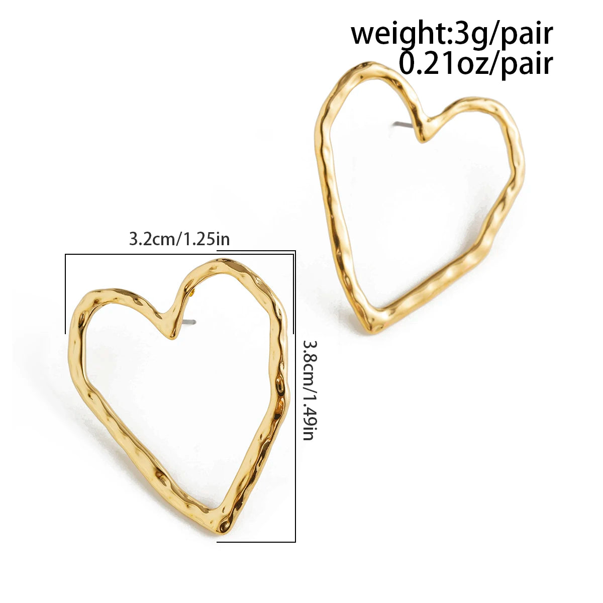 Hollow Heart Stud Earrings
