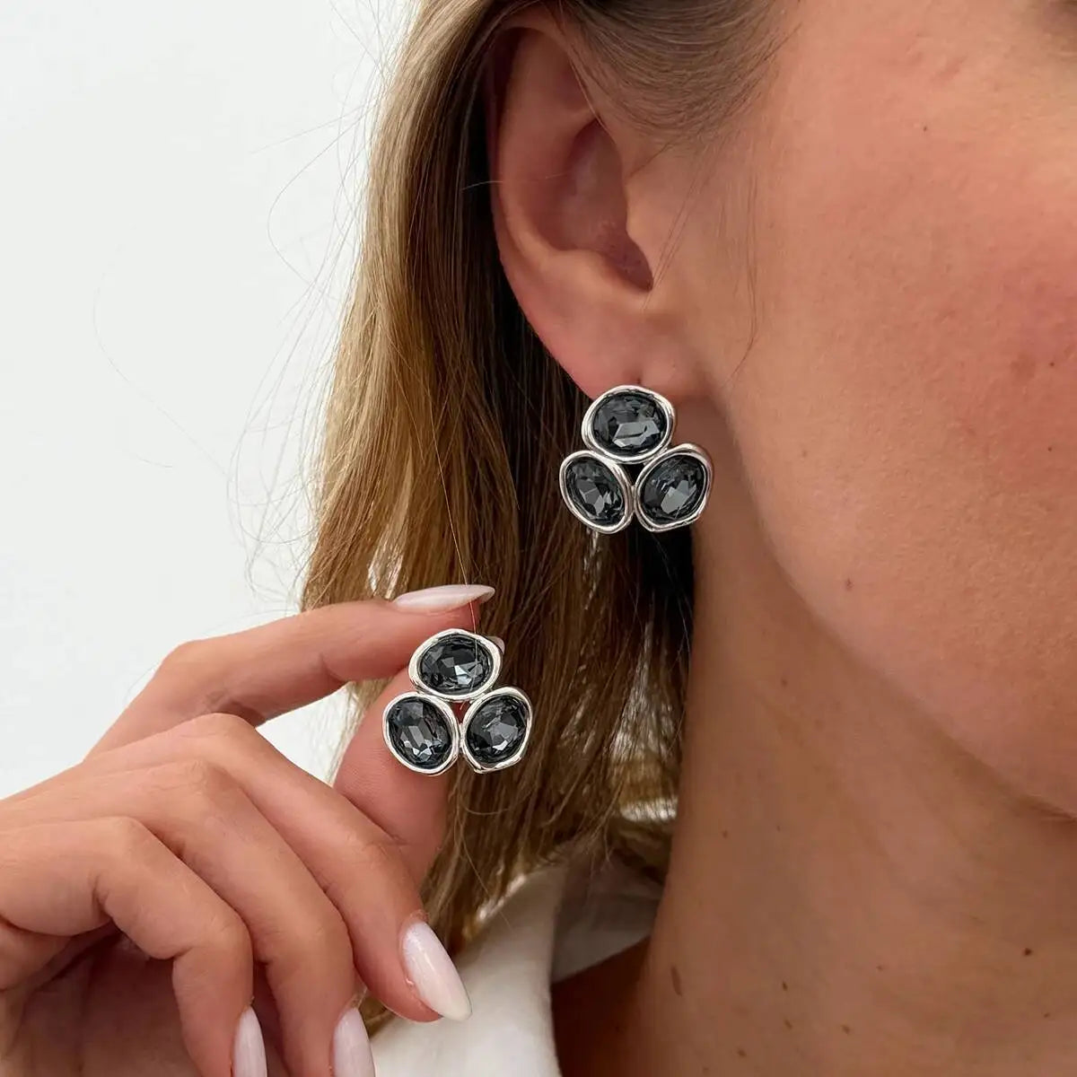 Geometric Charm Triangle Earrings