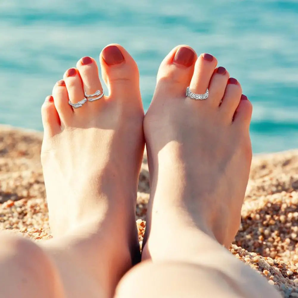 12pcs Toe Rings Summer Foot Beach Rings