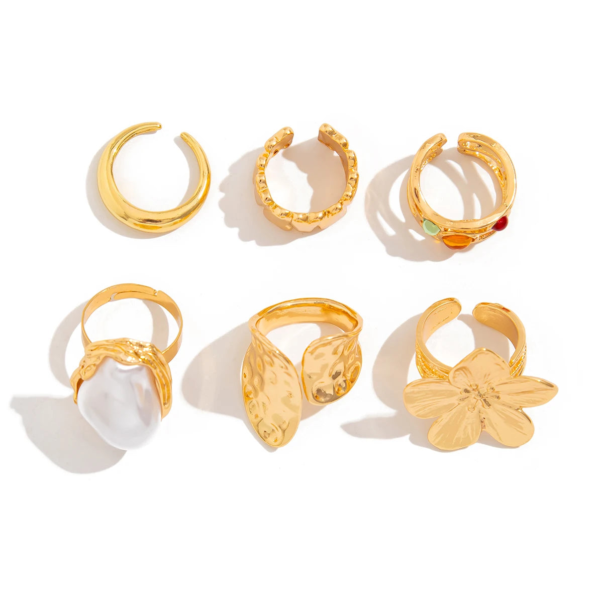 Baroque Flower Statement Rings
