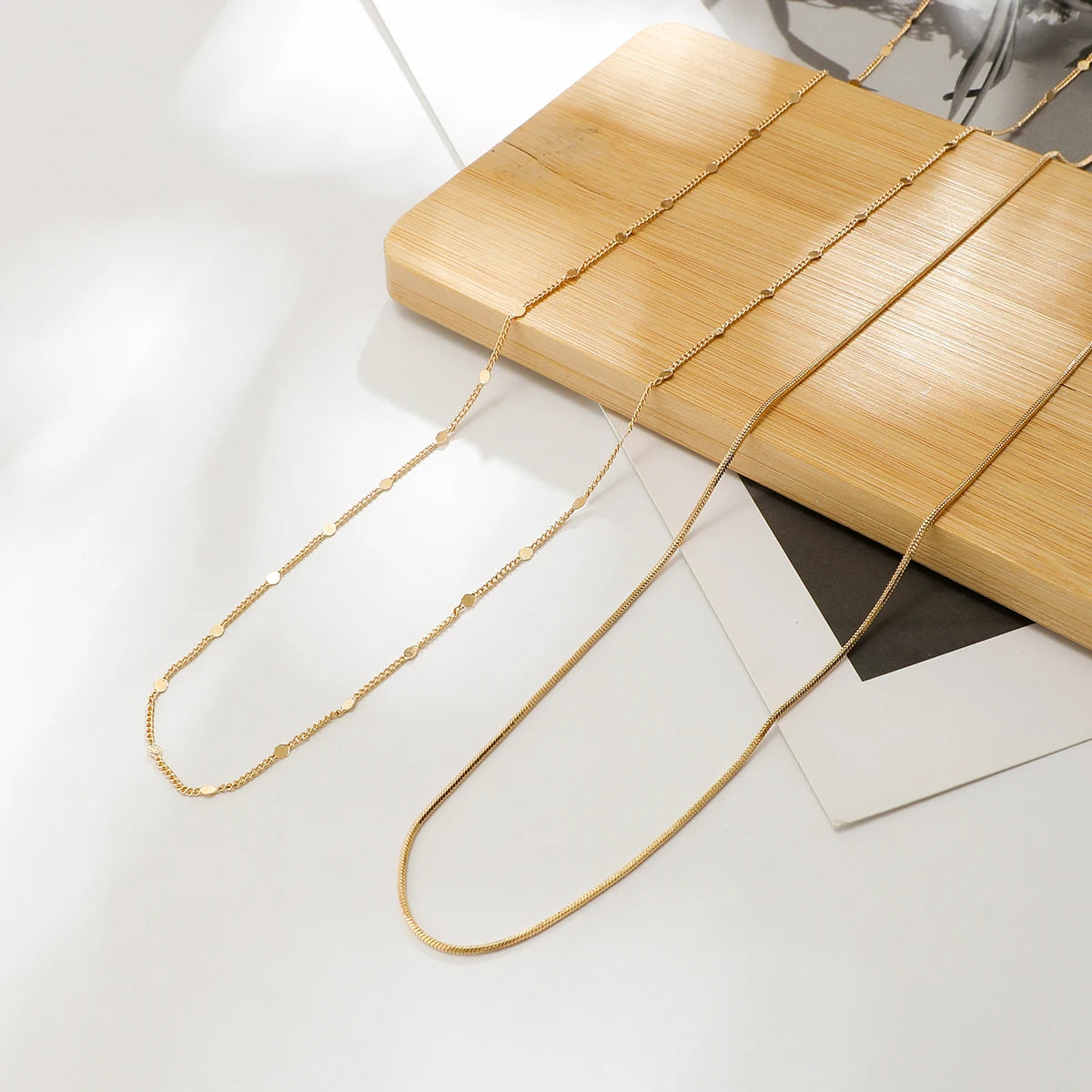 2Pcs/Set Simple Boho Smooth  Chain Waist Belt