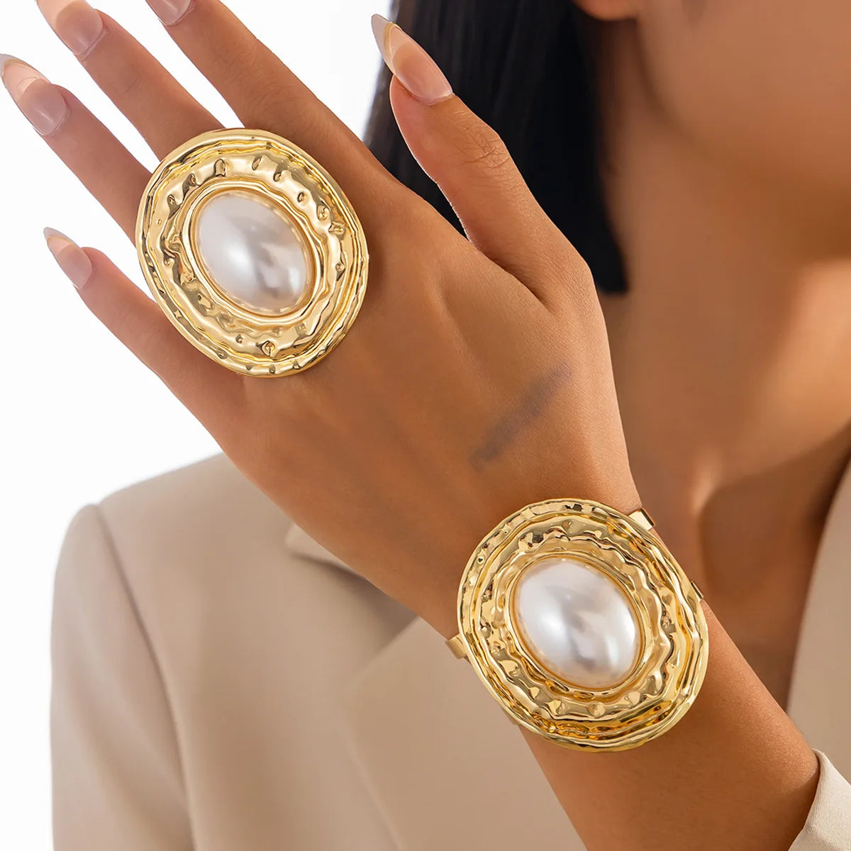 Pearl Cuff & Ring Set