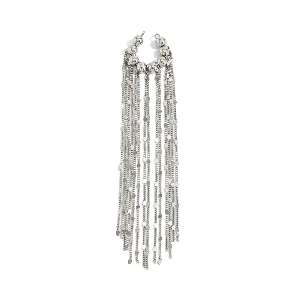 Unique Long Tassel Metal No Piercing Ear Clip Earrings