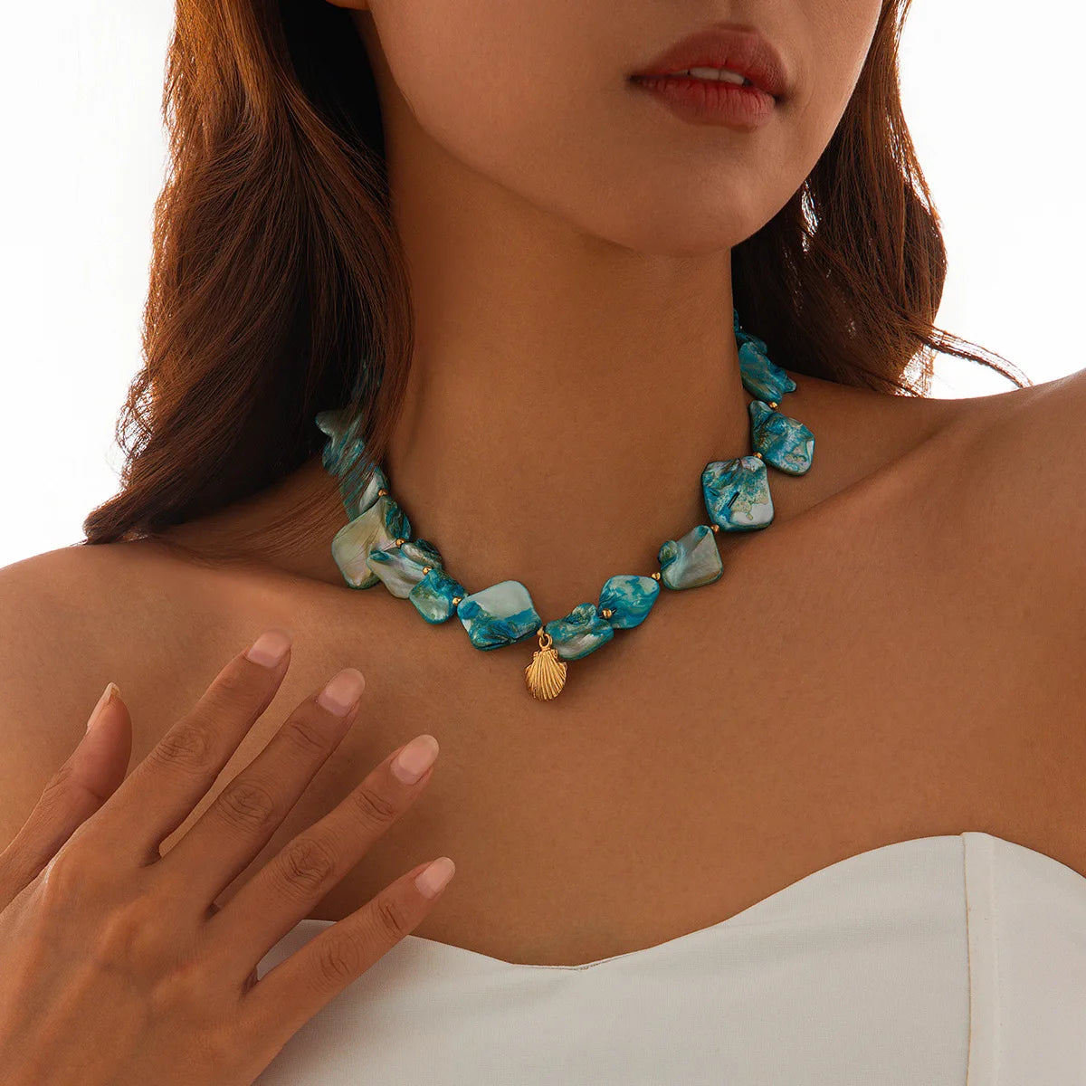 Starfish White Shell Conch Pendant Necklace