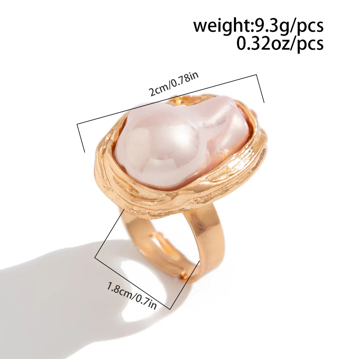 Baroque Pearl Adjustable Gold Ring