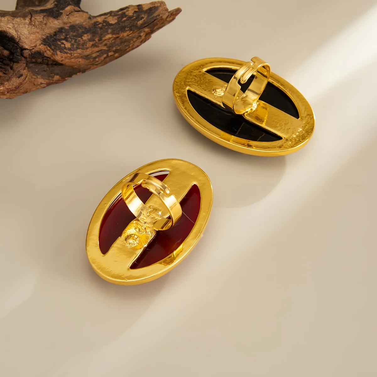 Adjustable Classic Simple Geometry  Oval Resin Finger Ring