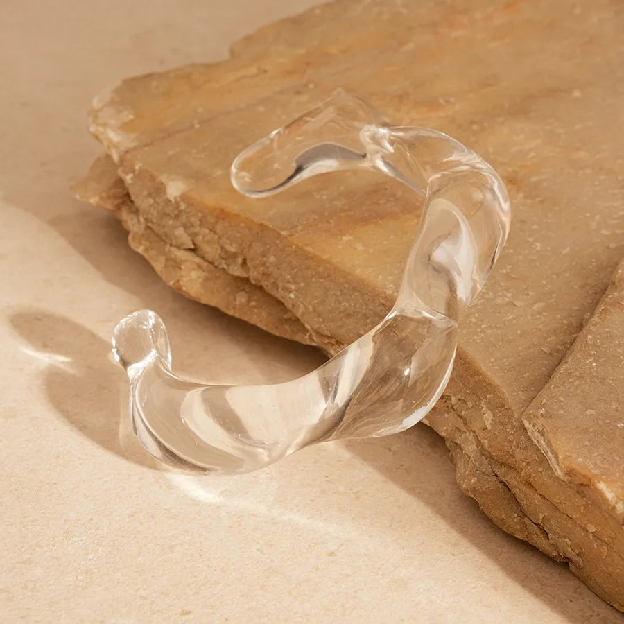 Geometric Resin Open Bangle