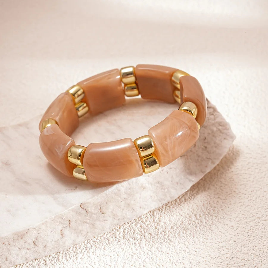 Beige Resin Cuff Bangle