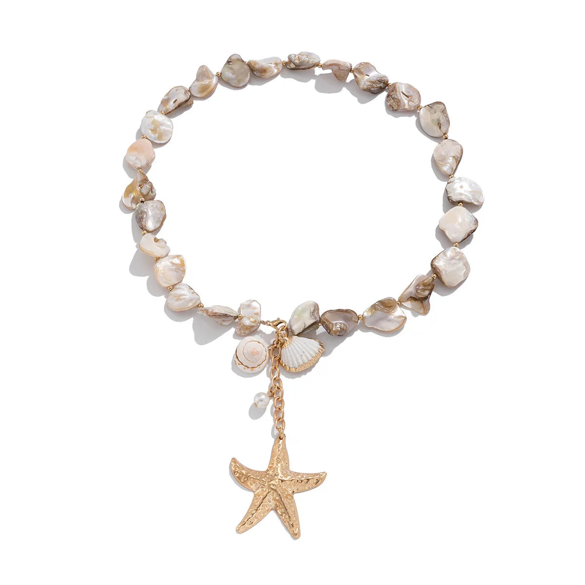 Starfish White Shell Conch Pendant Necklace